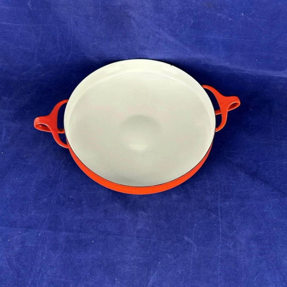 Vintage  Dansk Designs Denmark IHQ Kobenstyle Skillet Pan Red Enamel